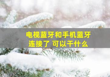 电视蓝牙和手机蓝牙连接了 可以干什么